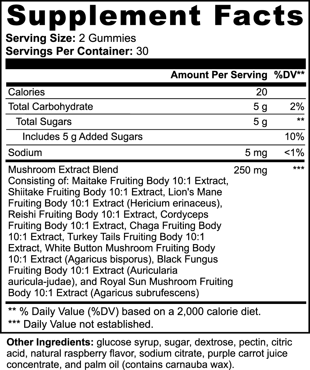 Mushroom Brain-Boost Gummies